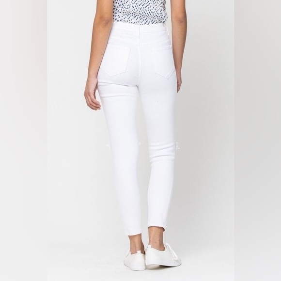 NWOT Cello White Denim Distressed Skinny Jeans sz 9 - Picture 3 of 6